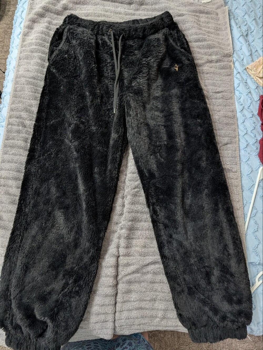 Derek Heart Black Plush Fleece Jogger Pants for Ladies